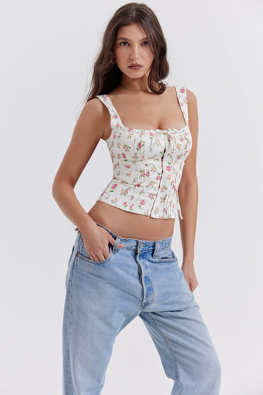 Top with floral print