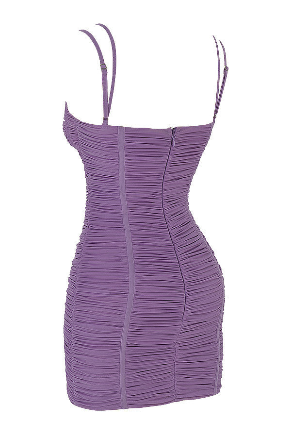 Mistress Rocks lilac mesh dress with cutout