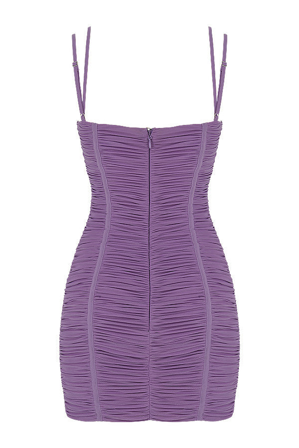 Mistress Rocks lilac mesh dress with cutout