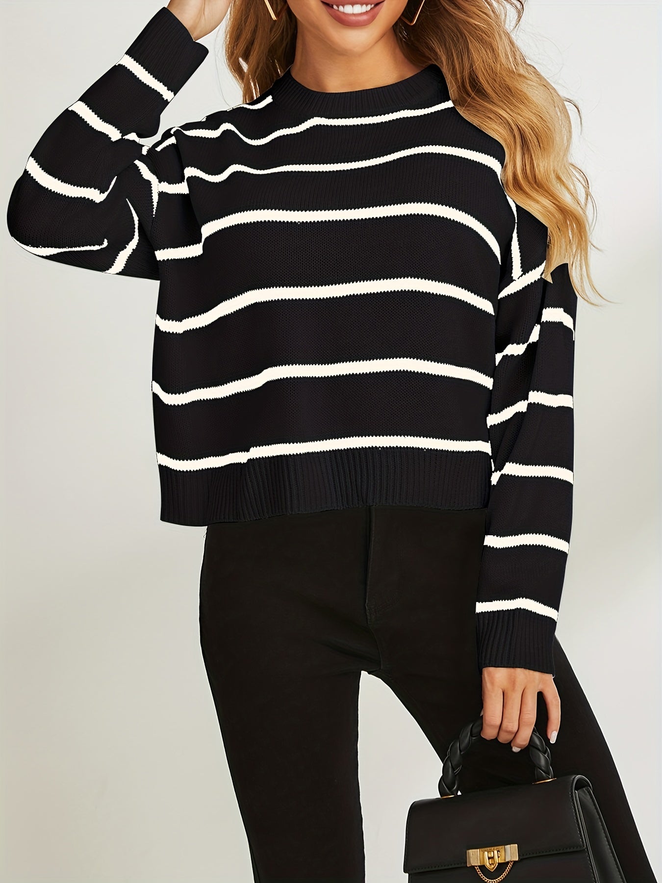 Striped knitted sweater