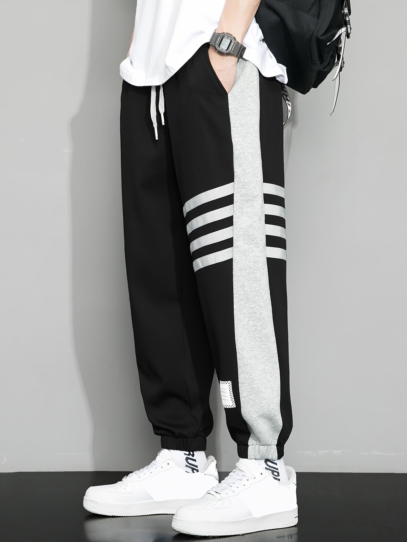 Striped men's sweatpants