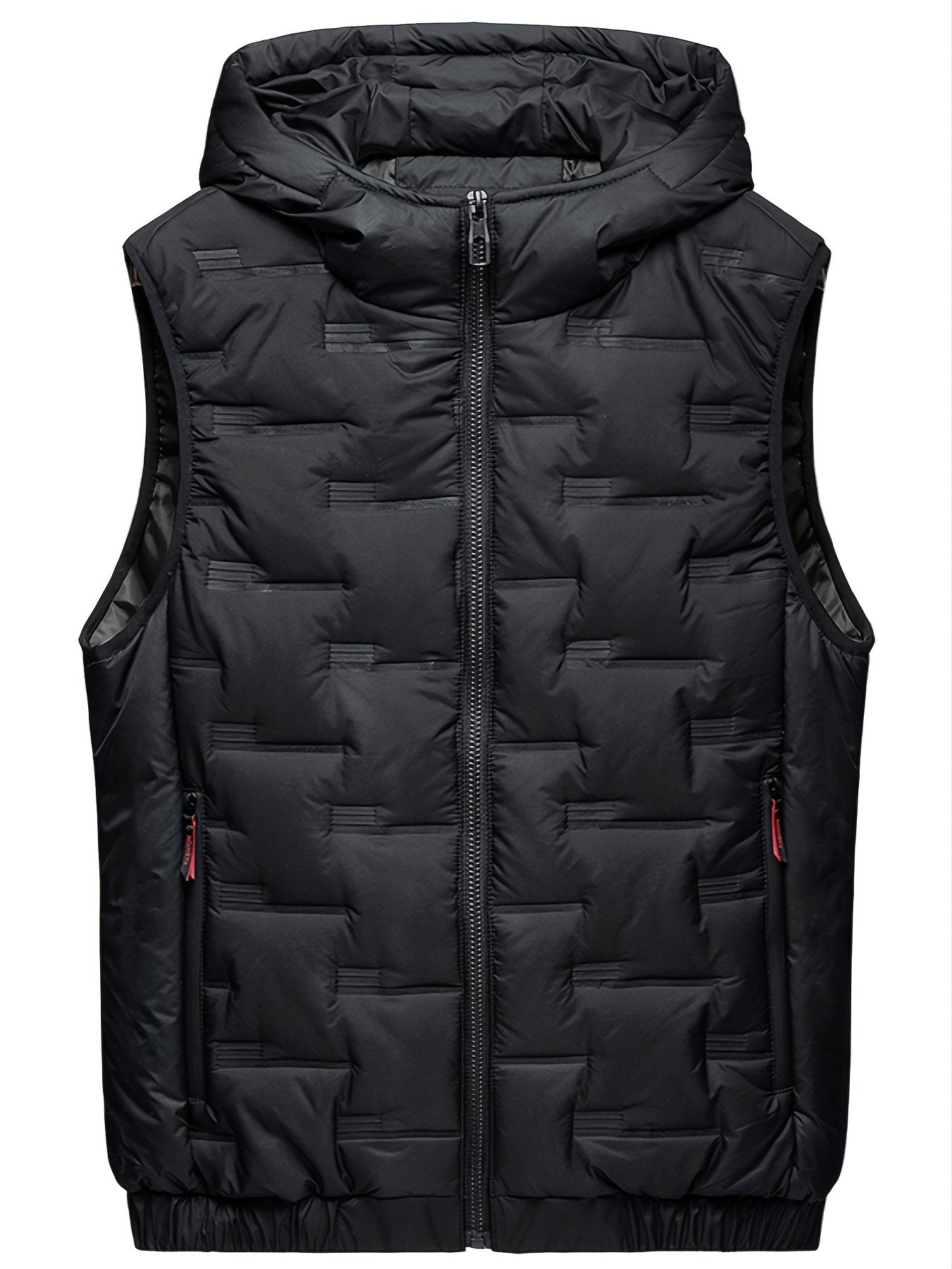 Padded vest with hood and zipper