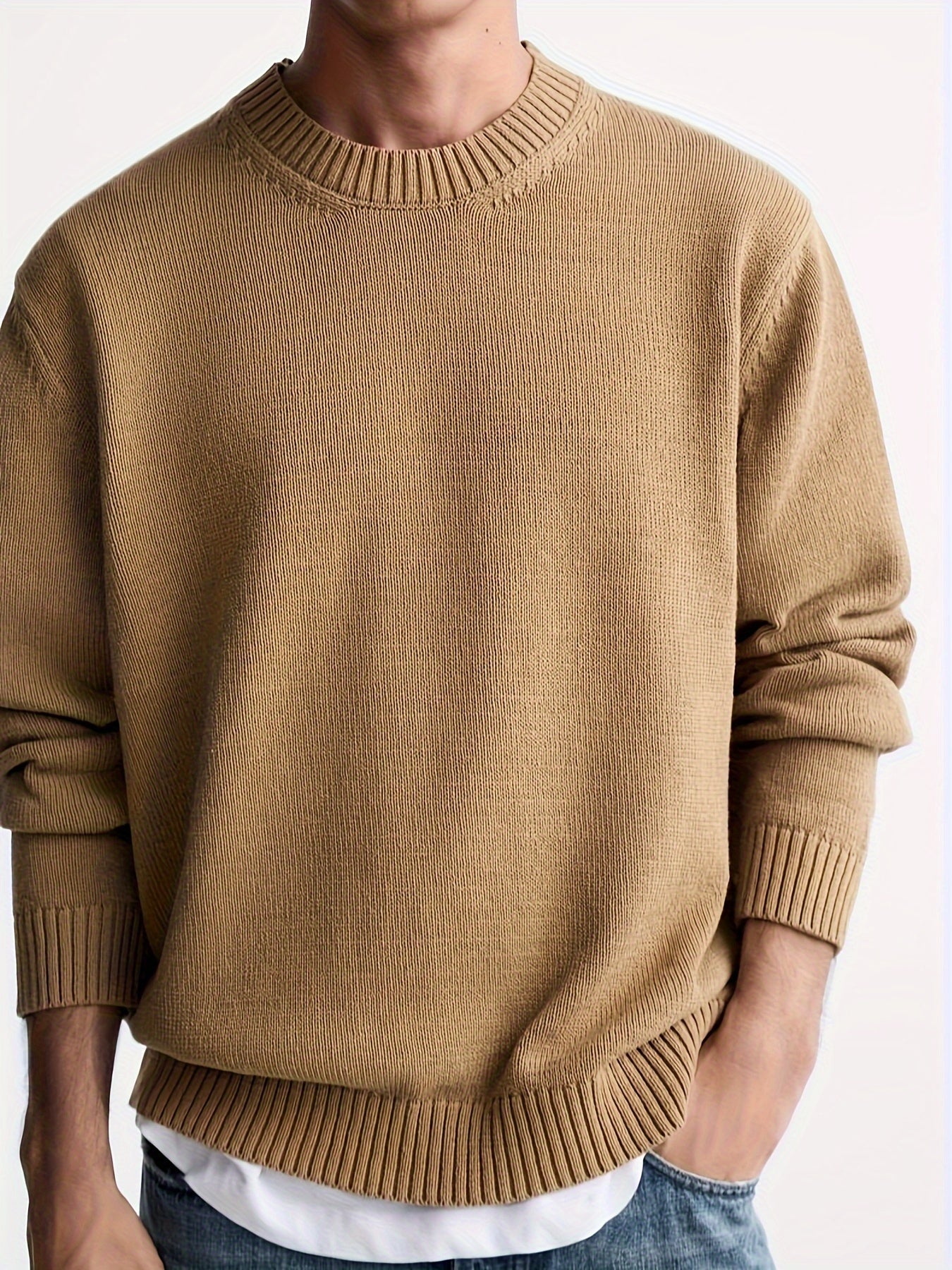 Loosely knitted beige sweater