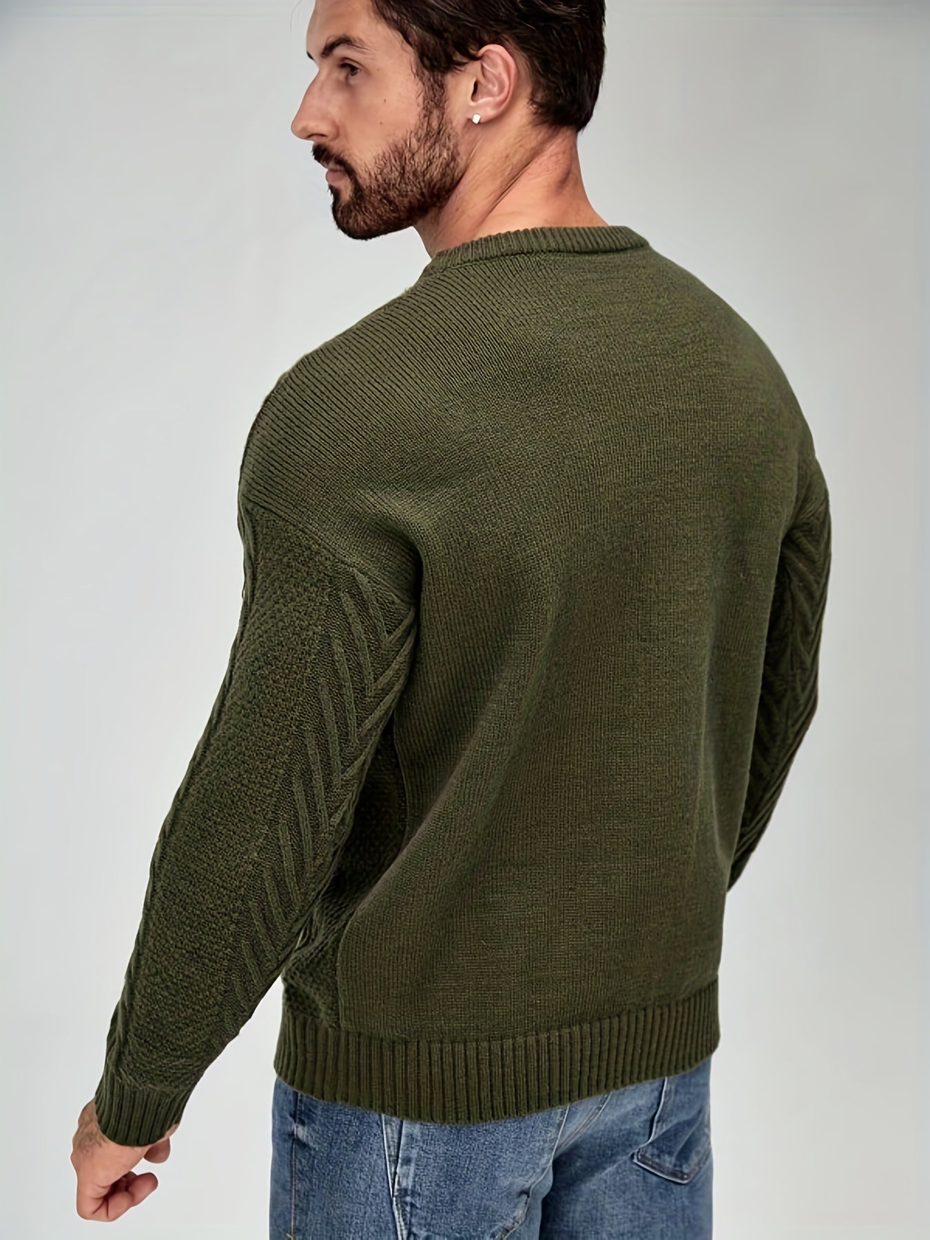 Knitted sweater with high stretch for men