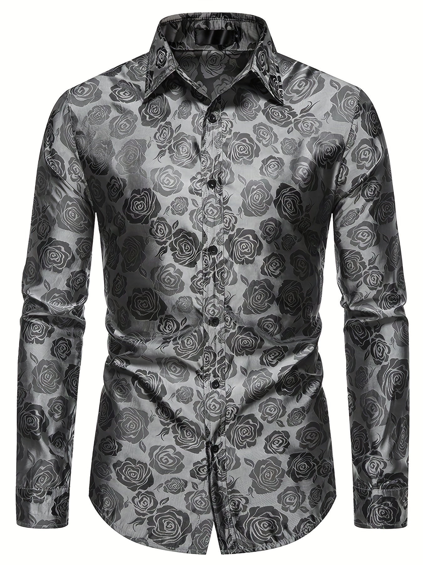 Elegant shirt with rose motif