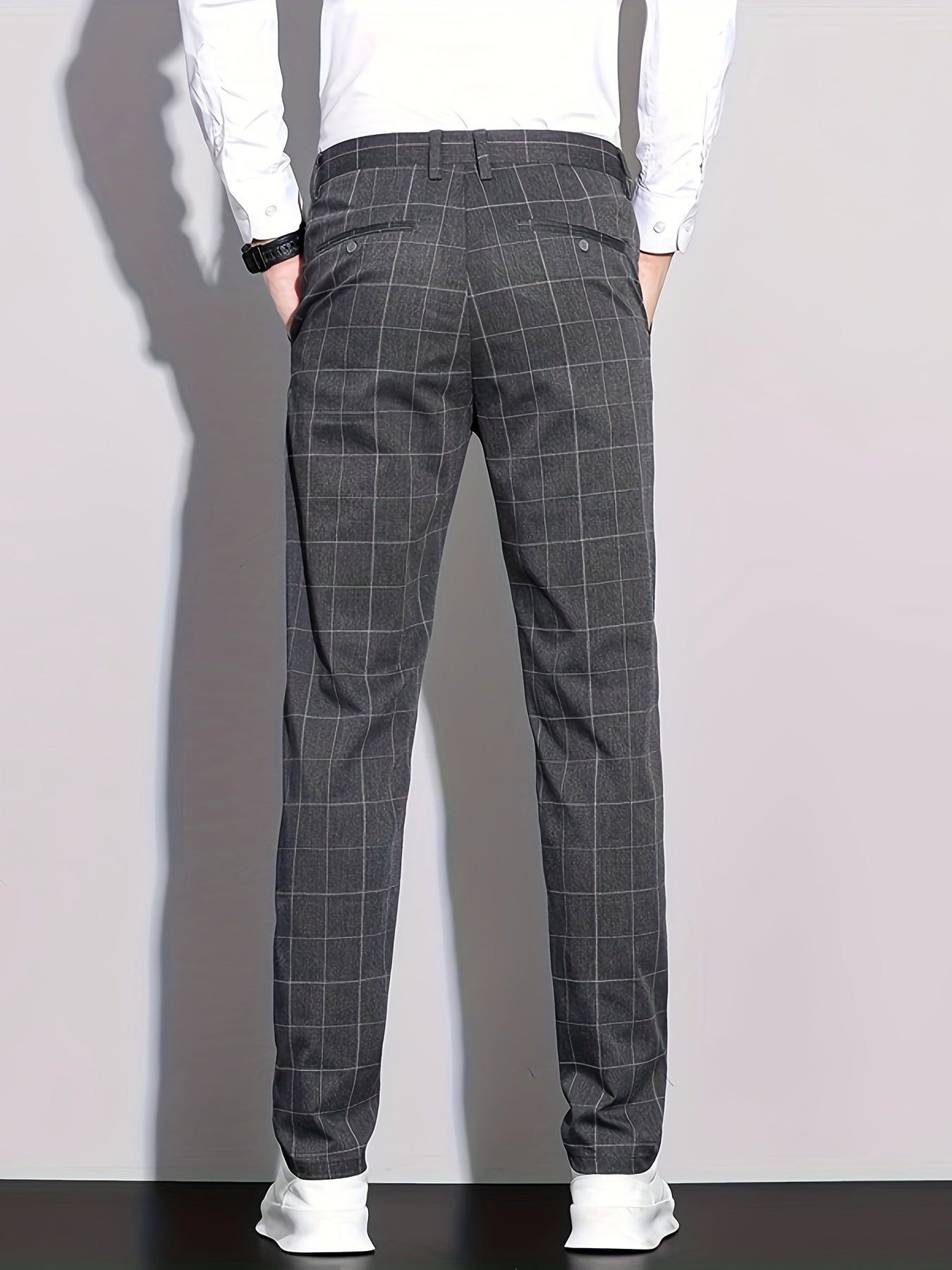 Retro checked men's trousers