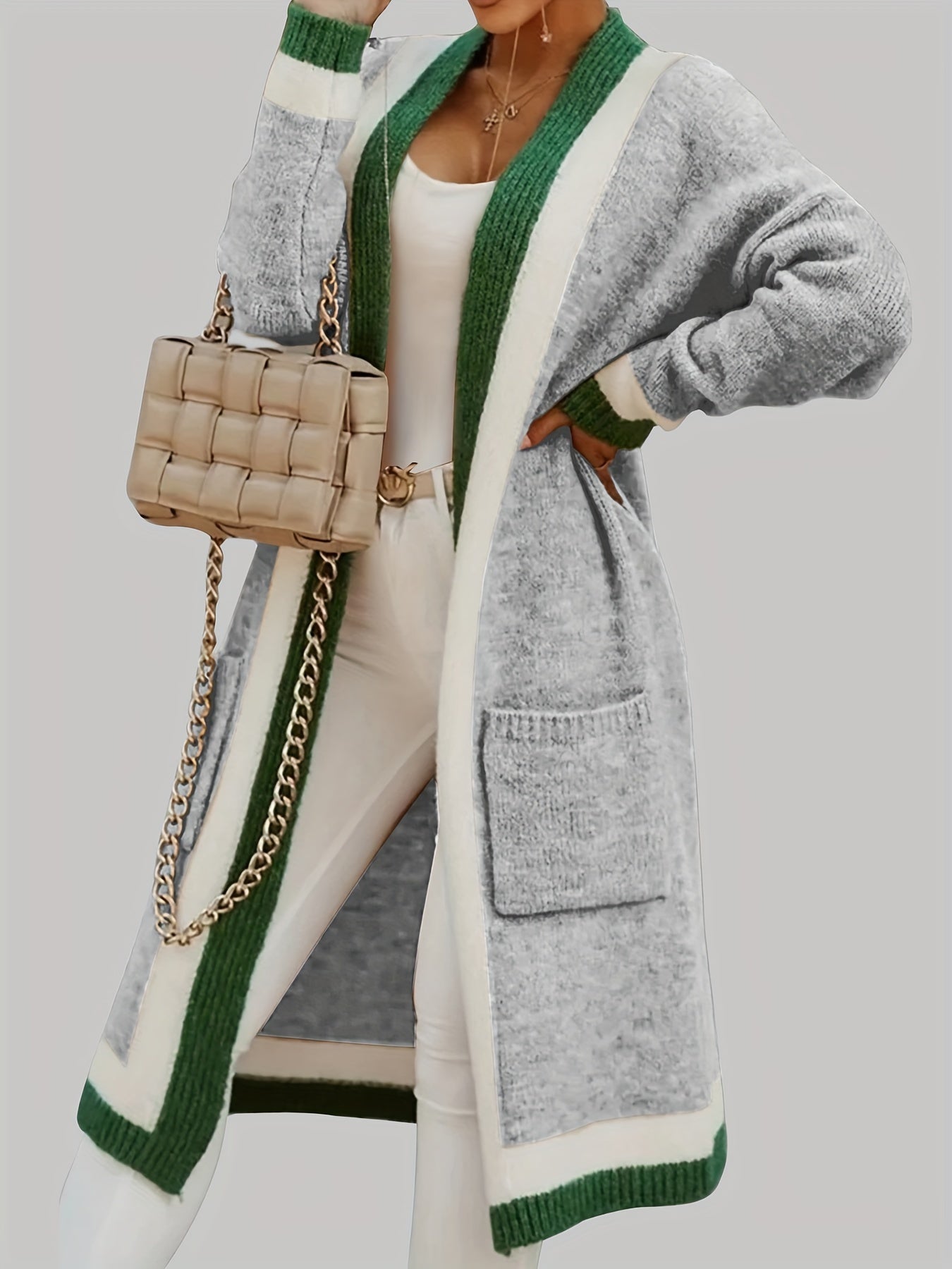 Knitted cardigan coat