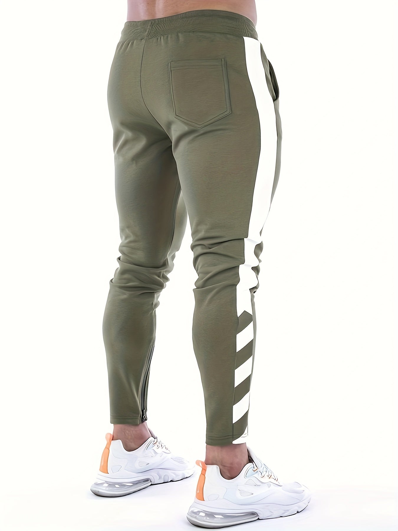 Casual sports pants with elastic waist and drawstring