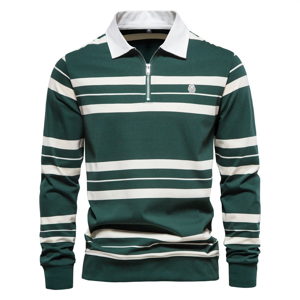 Striped polo with long sleeves