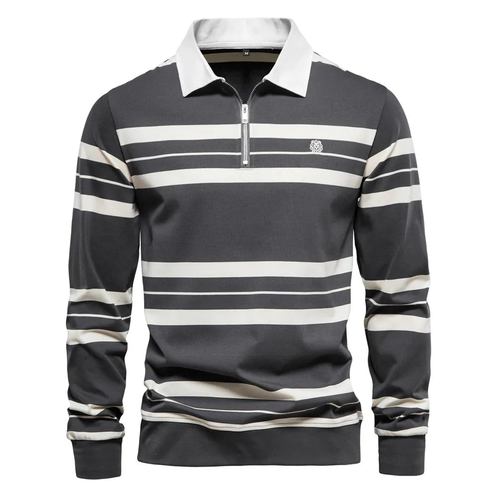 Striped polo with long sleeves