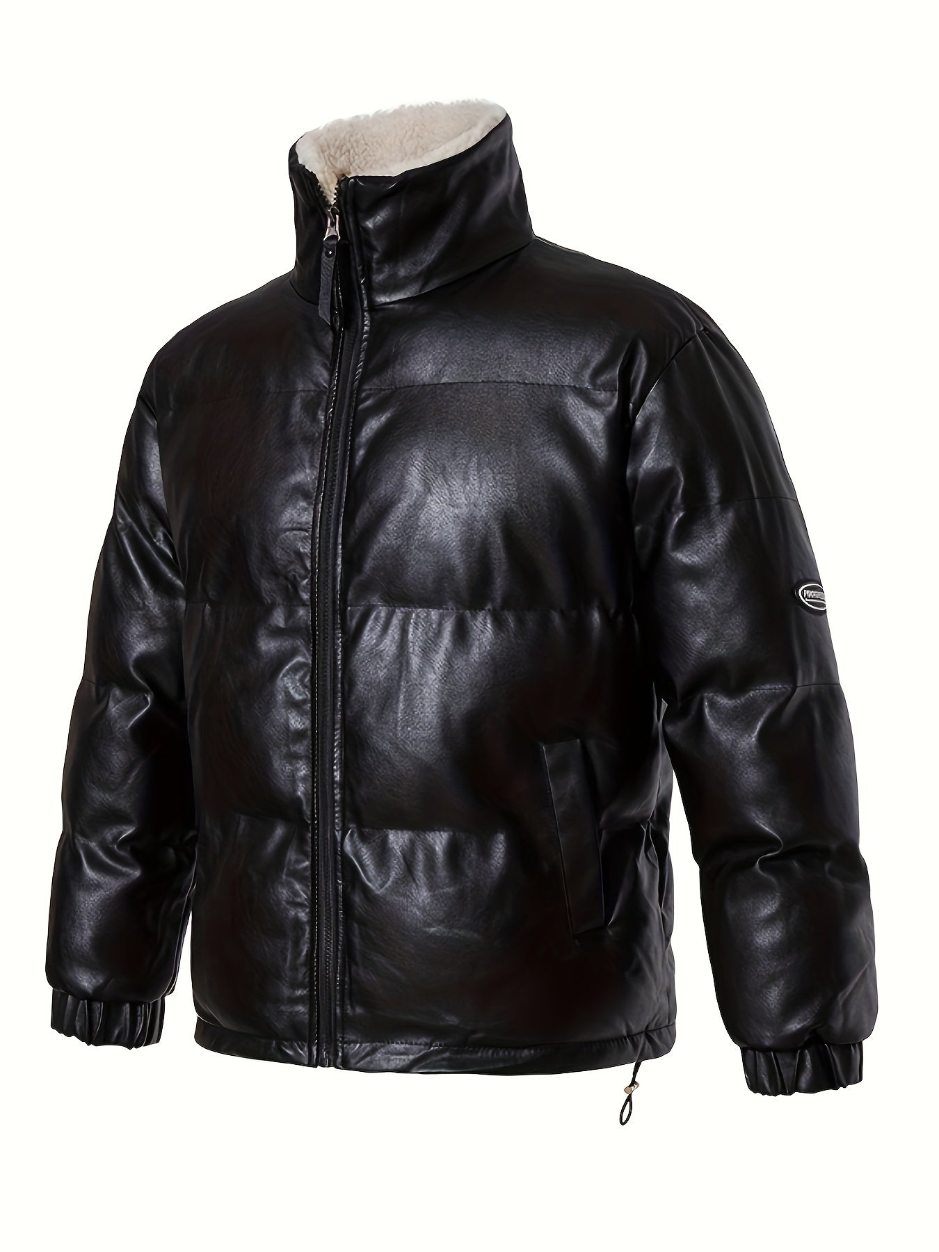 Quilted leather jacket for men