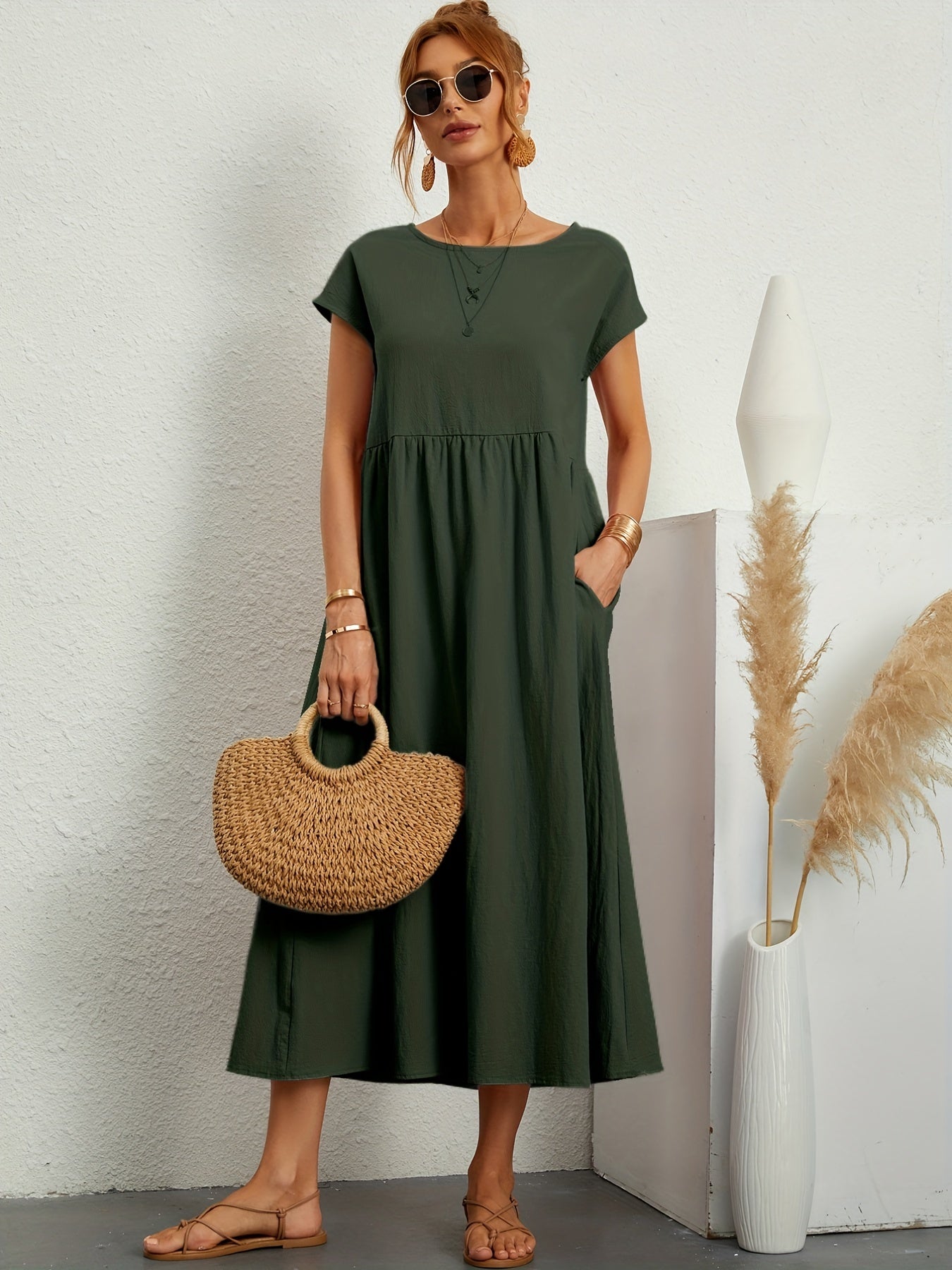 casual summer dress with loose pockets