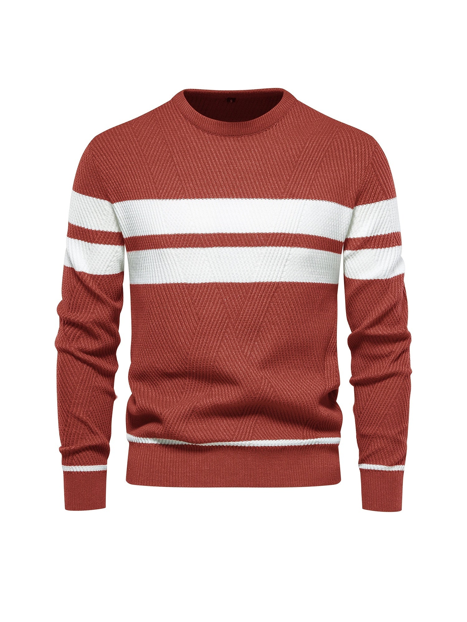 Knitted sweater with striped pattern for men