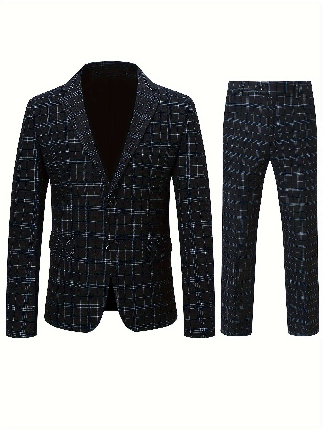 Set of retro checked jackets and trousers