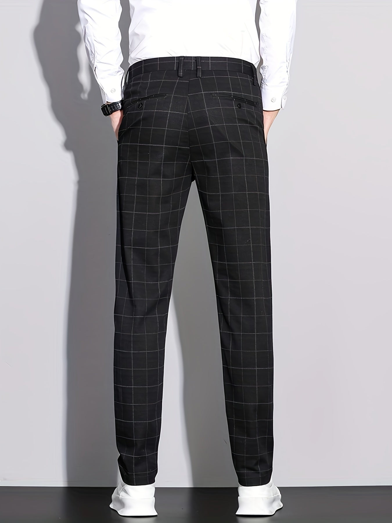 Retro checked men's trousers