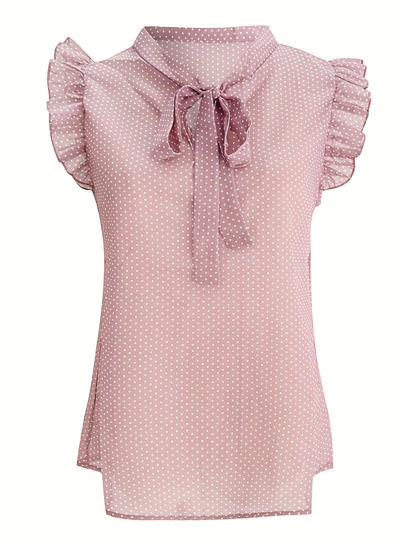 Blouse with bow with polka dots