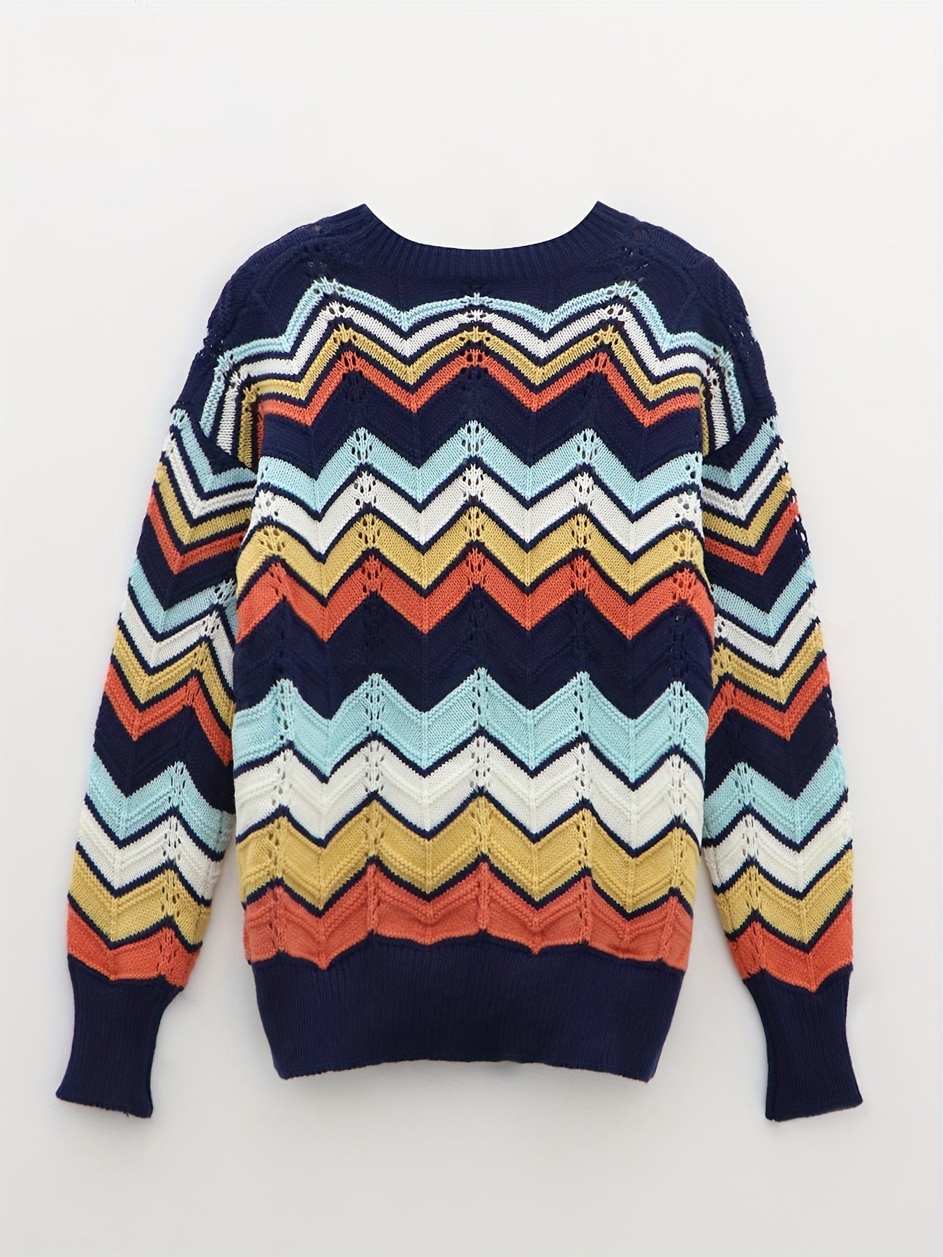 Sweater with a linear design