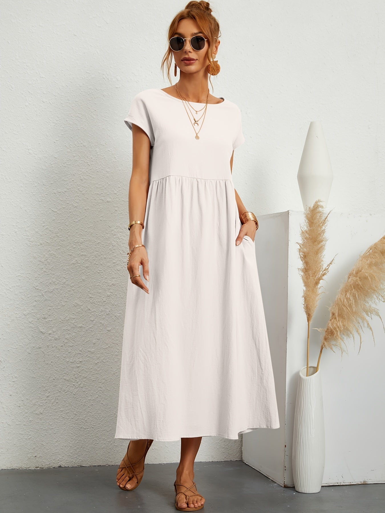 casual summer dress with loose pockets