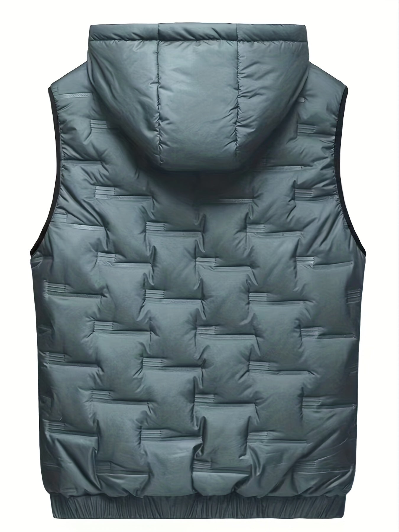 Padded vest with hood and zipper