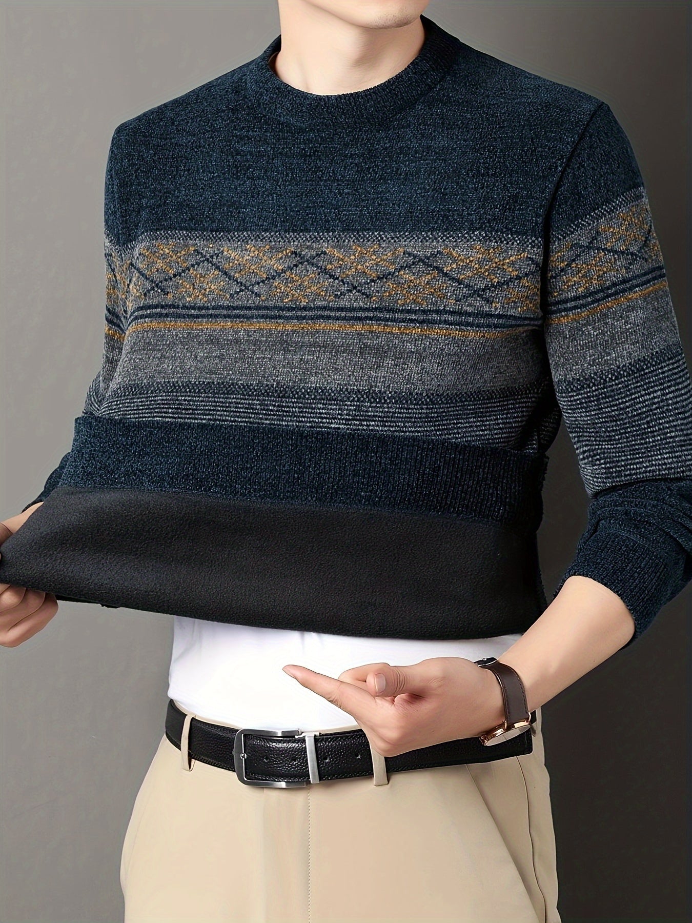 Retro knitted sweater for men