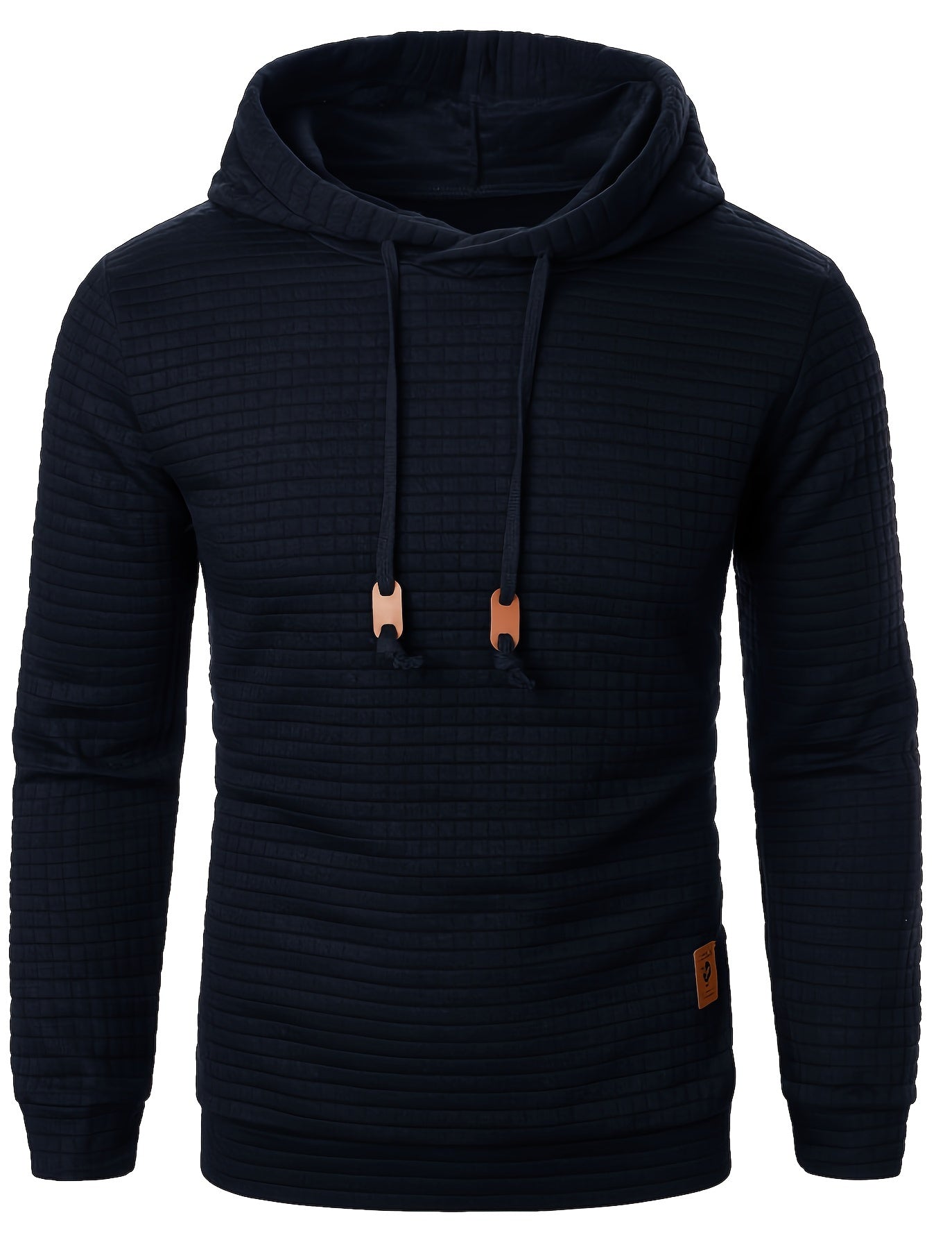 Comfortable long sleeve hoodie with waffle pattern