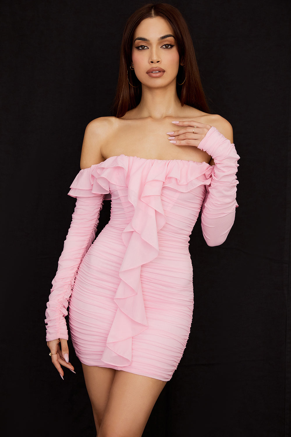 Real silk fairy pink mini dress