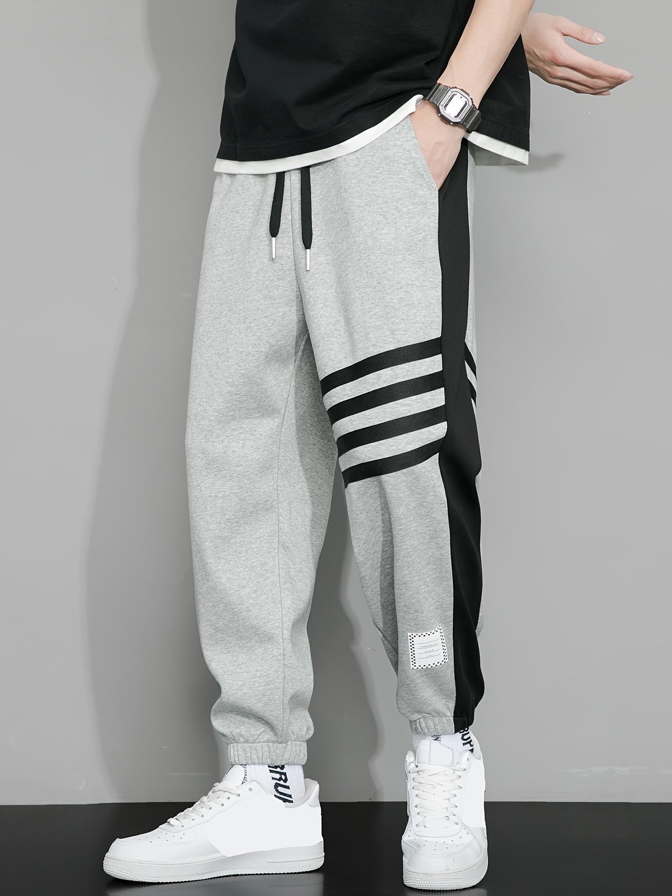 Striped men's sweatpants