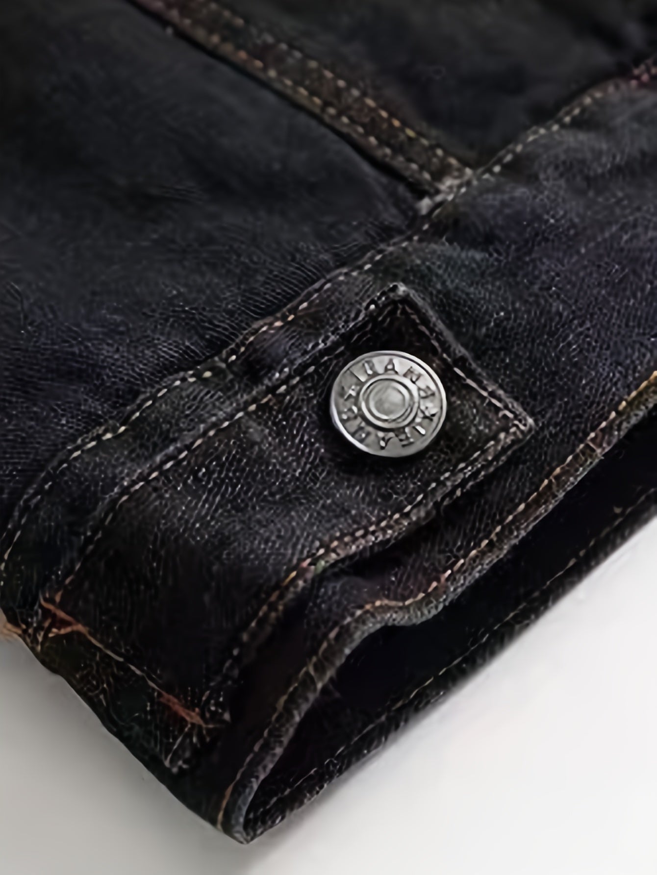 Black fleece denim jacket