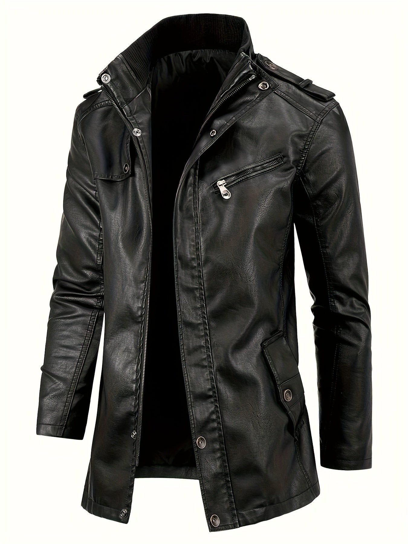 casual leather jacket for men