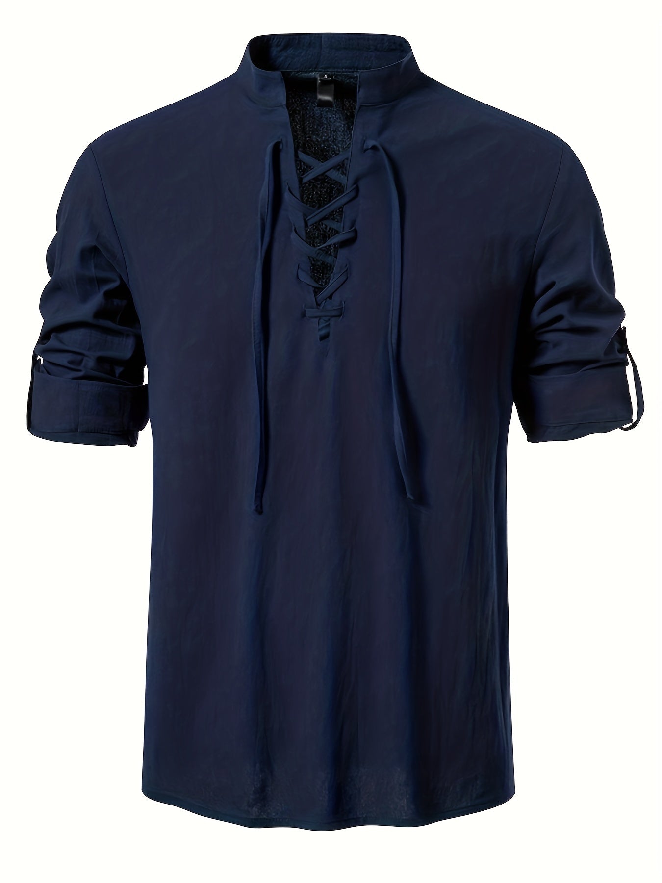 Casual Henley T-shirt with long sleeves