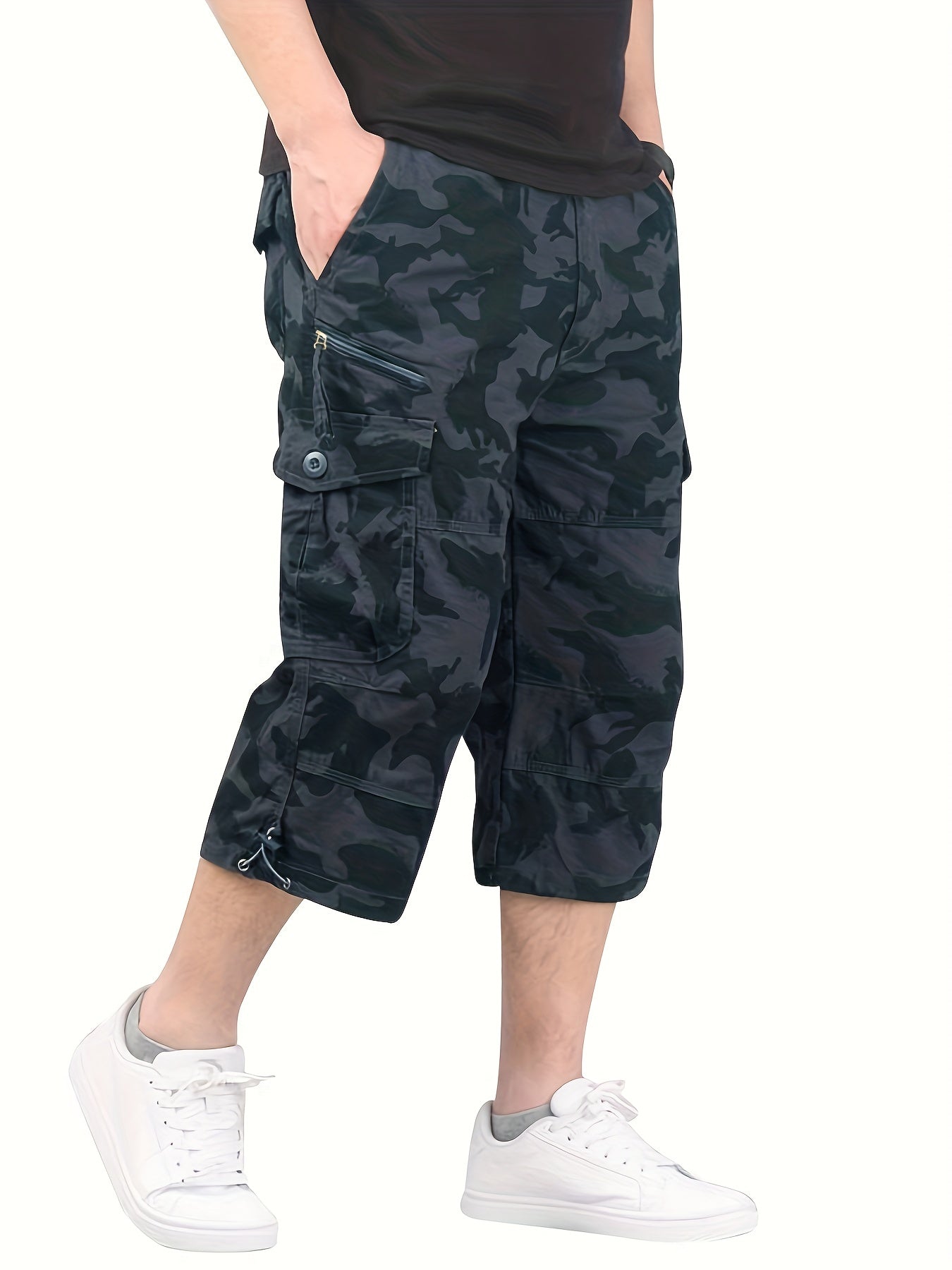 Casual cargo capri shorts for men in street style