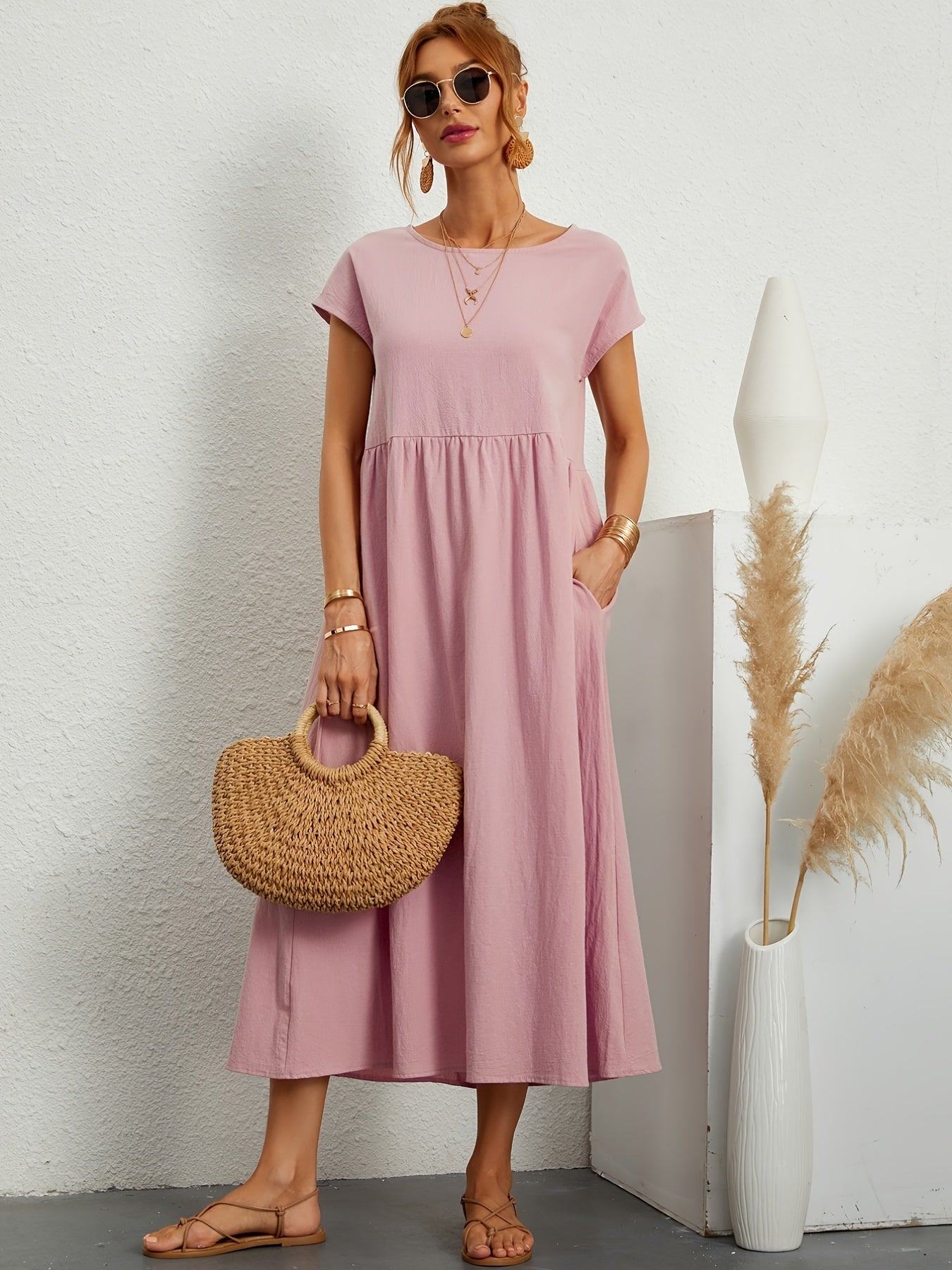 casual summer dress with loose pockets