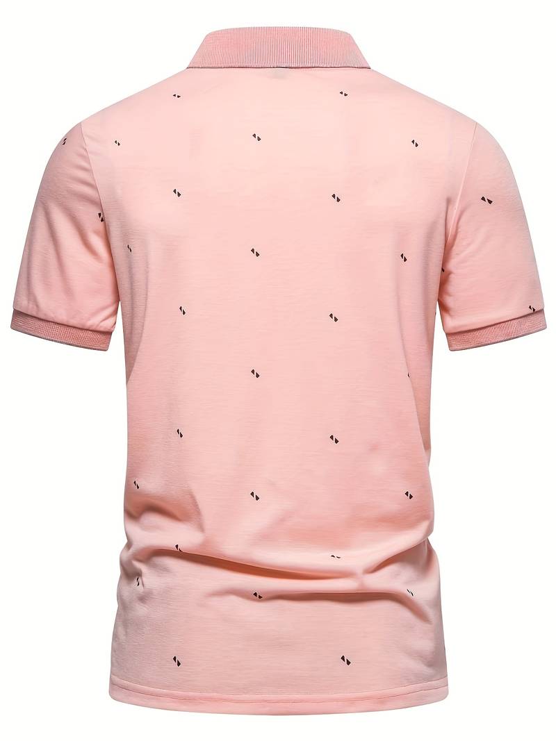 Polo shirt with lapels and dotted pattern