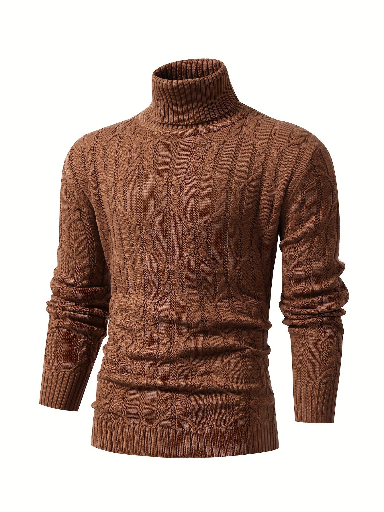 Knitted brown sweater for men