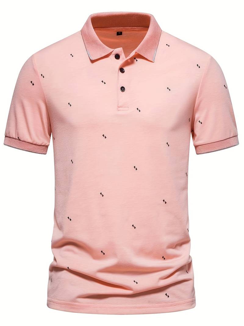 Polo shirt with lapels and dotted pattern