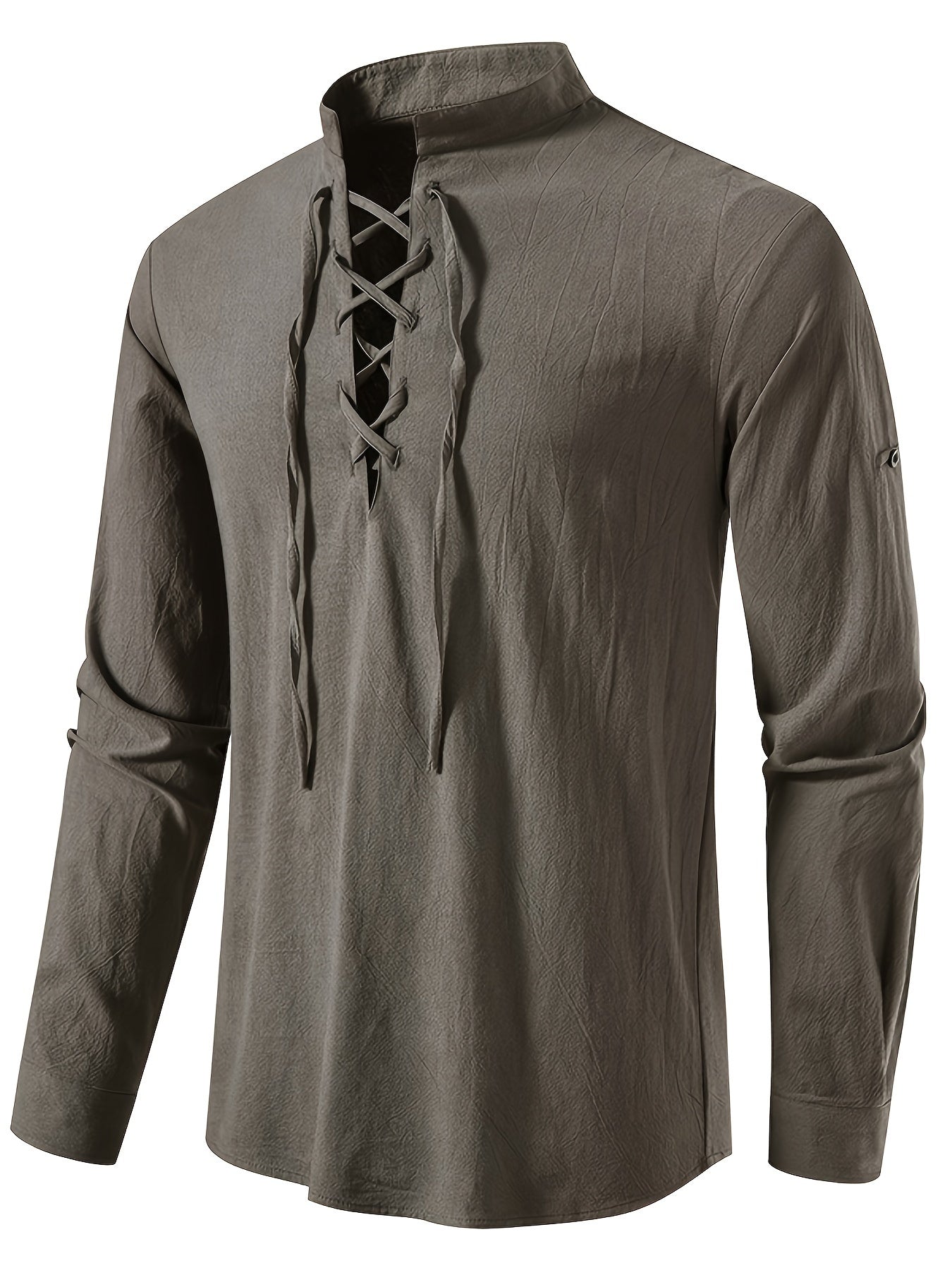 Casual Henley T-shirt with long sleeves