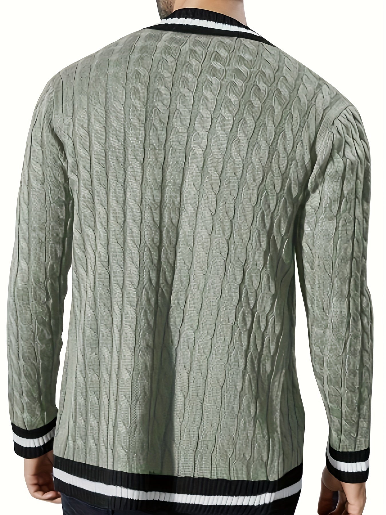 Elegant green cardigan for men