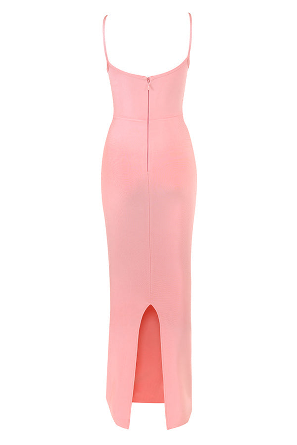 Fairy pink bandage maxi dress