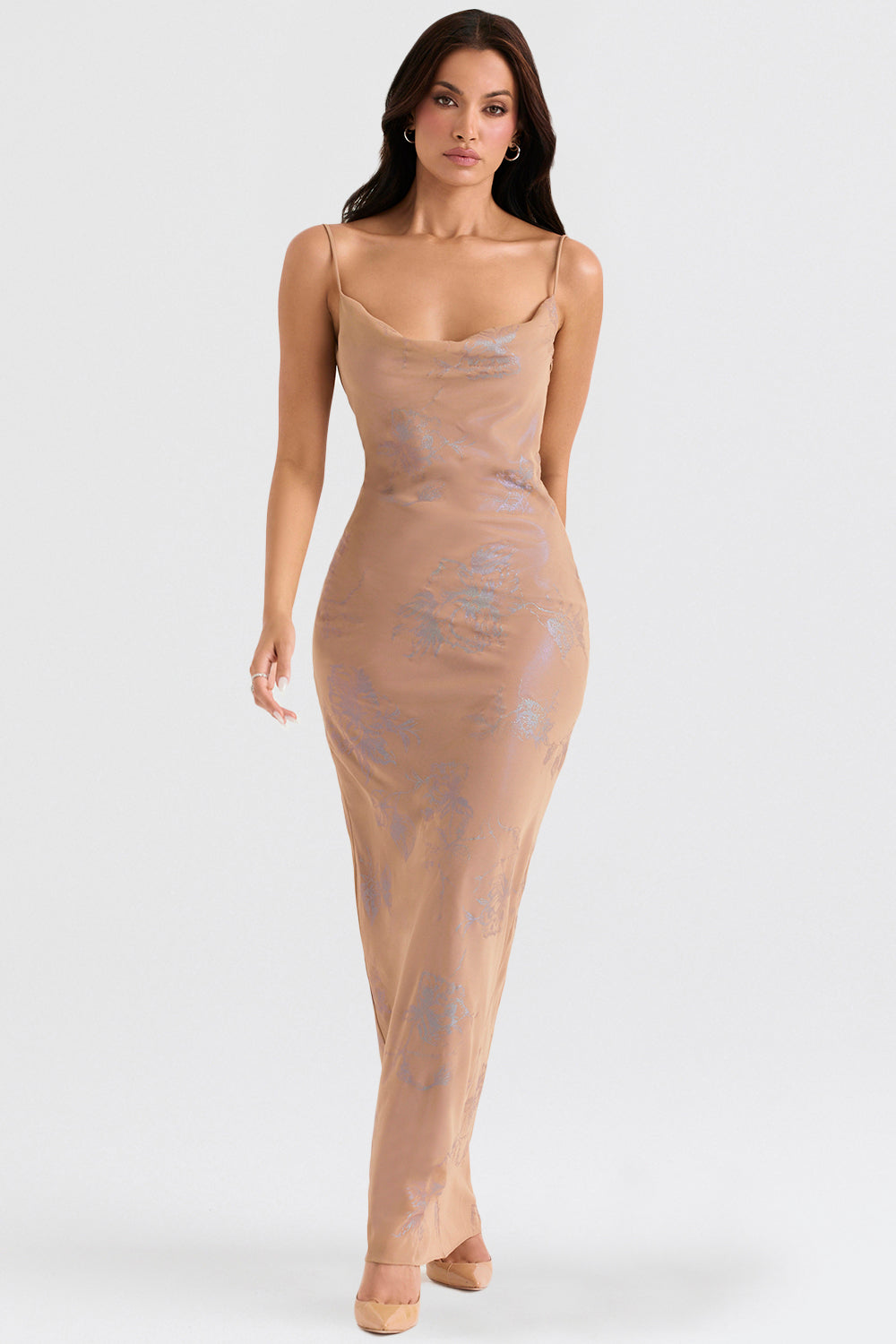 Iridescent Cafe Au Lait maxi dress