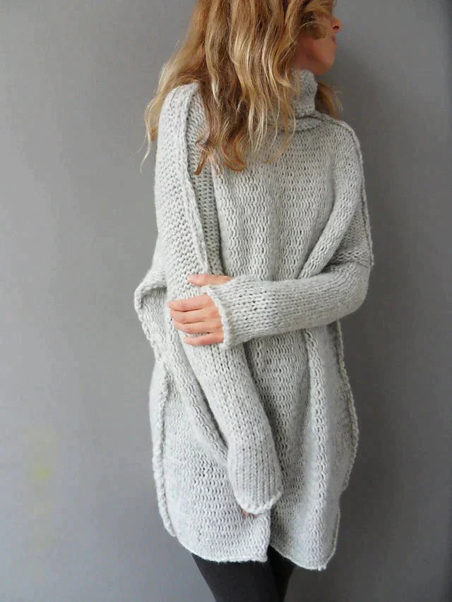 Gray sweater in oversize