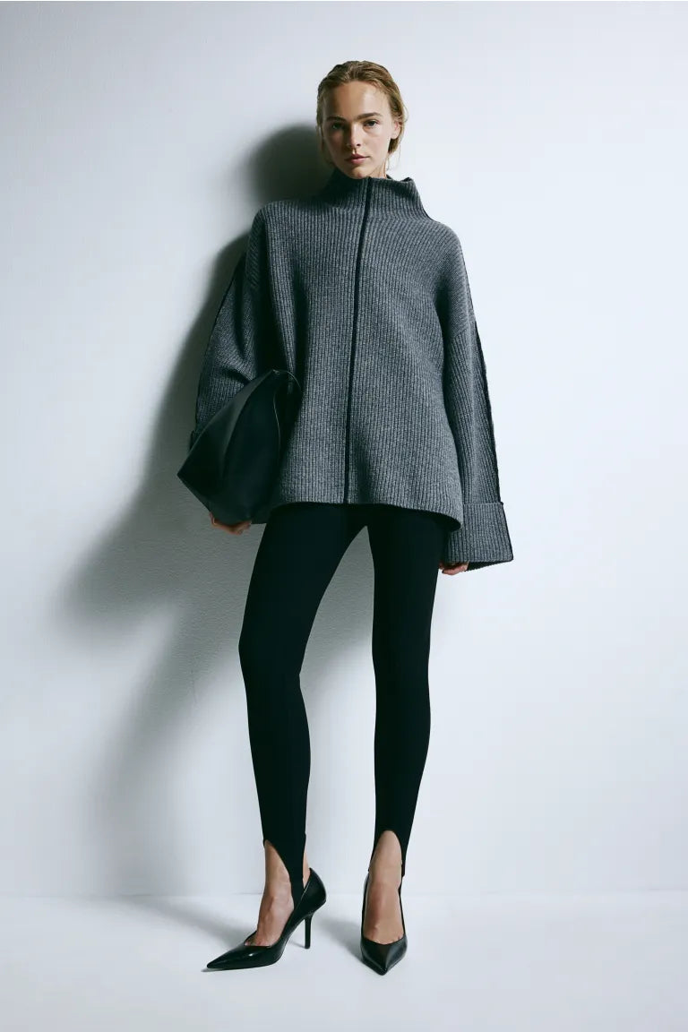 Large wool sweater in silhouette