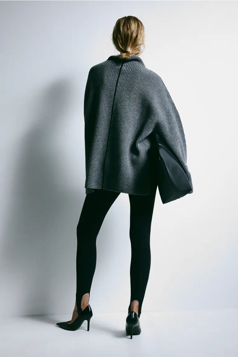 Large wool sweater in silhouette