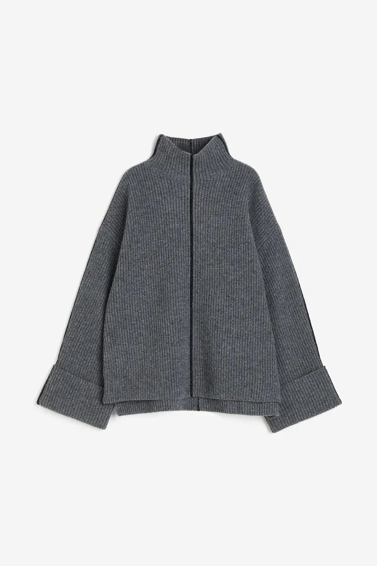 Large wool sweater in silhouette