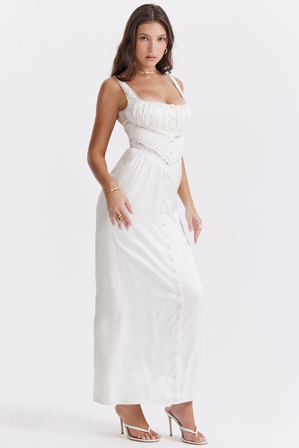 Ivory real silk maxi dress