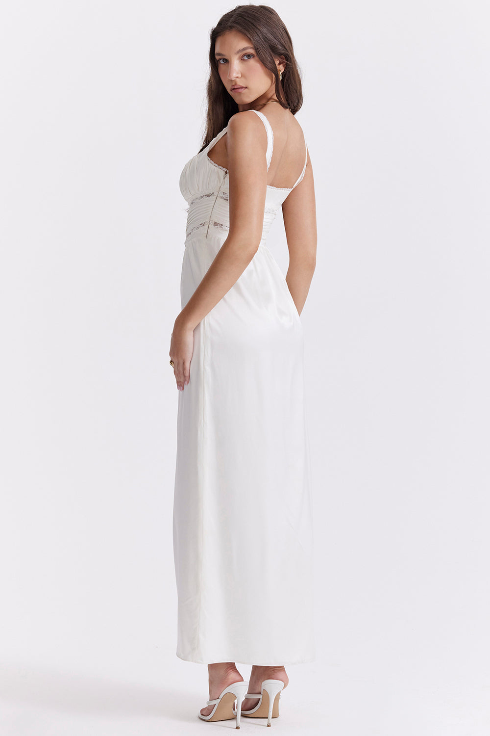 Ivory real silk maxi dress