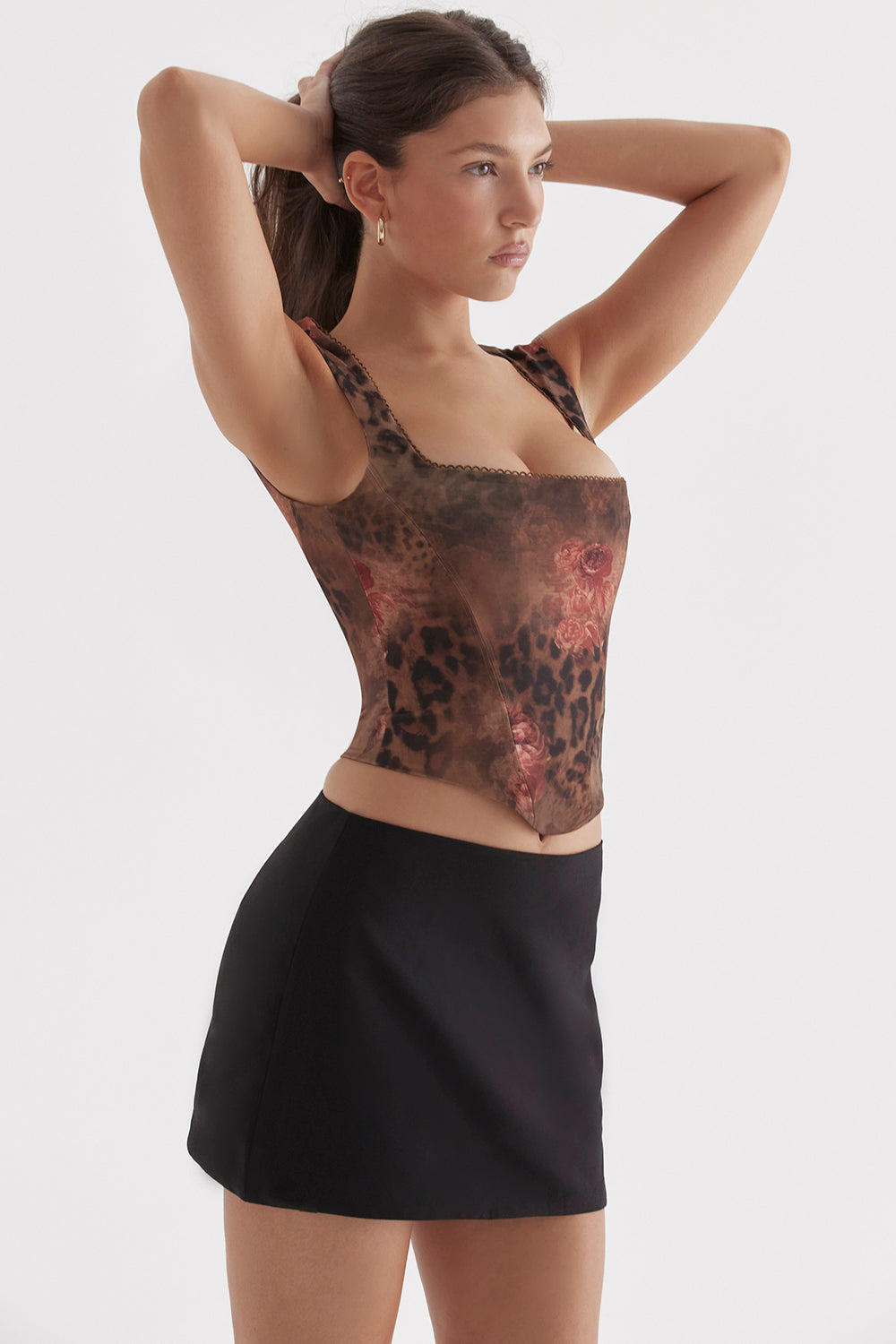 Corset with floral pattern