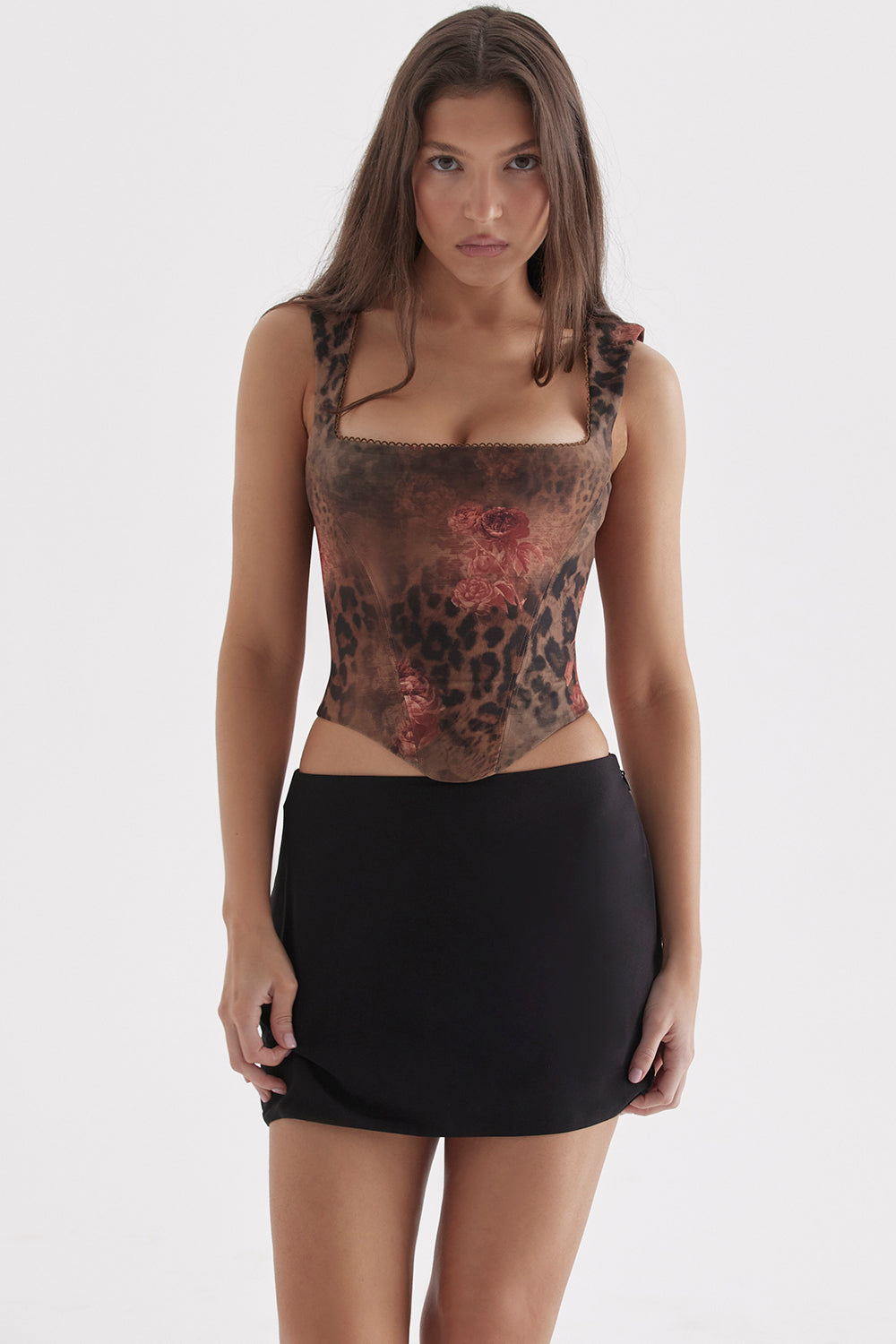 Corset with floral pattern