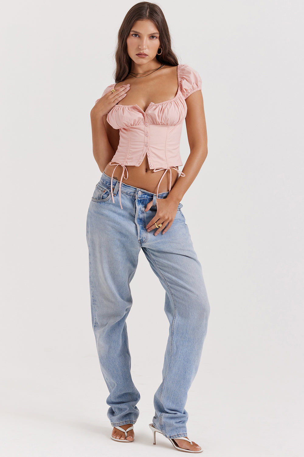 Baby pink top with ruffles