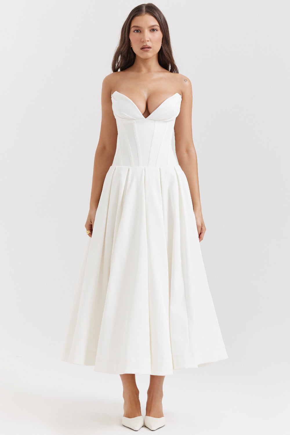 Strapless midi dress