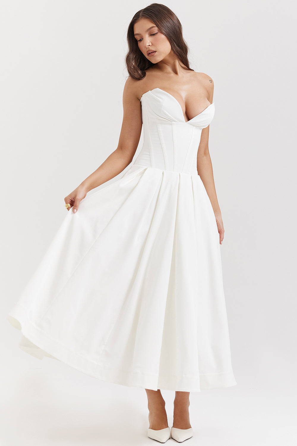 Strapless midi dress